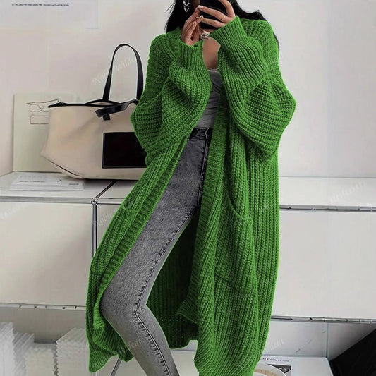 Idle Style Loose Thick Knitted Coat For Women